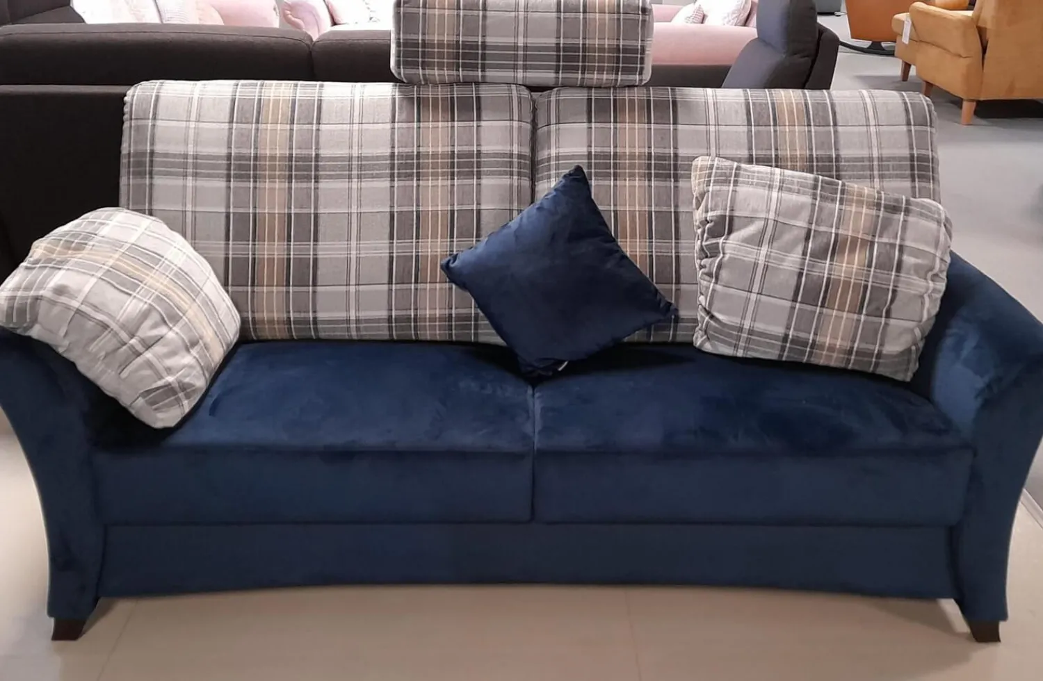 Schröno Polstergruppen|Garnitur KS 9720-1 Sydney Stoff 657577 Fuß Buche Maronfarbig 2 Sofas