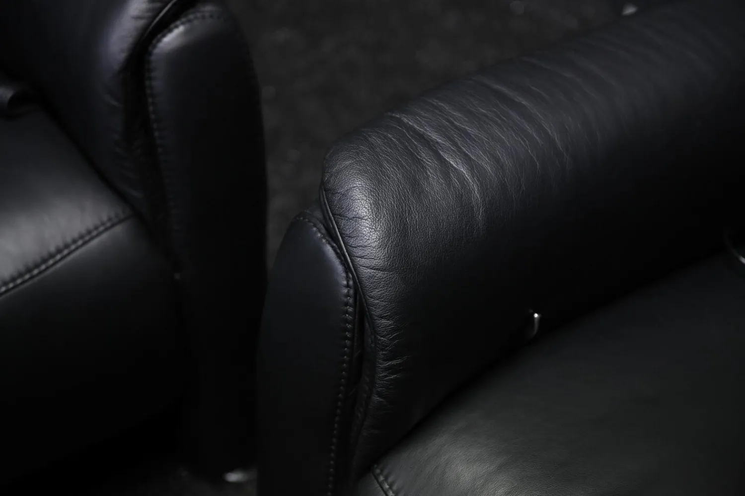 Steinpol Polstergruppen|Garnitur Lenny Leder Dolcia schwarz mit 2 x Motor Relax +Heizung und 2 x manuell Relax