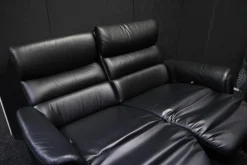 Steinpol Polstergruppen|Garnitur Lenny Leder Dolcia schwarz mit 2 x Motor Relax +Heizung und 2 x manuell Relax