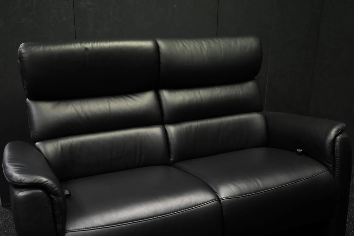 Steinpol Polstergruppen|Garnitur Lenny Leder Dolcia schwarz mit 2 x Motor Relax +Heizung und 2 x manuell Relax