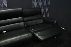 Steinpol Polstergruppen|Garnitur Lenny Leder Dolcia schwarz mit 2 x Motor Relax +Heizung und 2 x manuell Relax