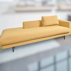 Bielefelder Werkstätten Polstergruppen|Garnitur Long Island 2/75 Stoff Promise JA1629/040 Gelb mit Tisch und Anbauelement