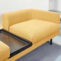 Bielefelder Werkstätten Polstergruppen|Garnitur Long Island 2/75 Stoff Promise JA1629/040 Gelb mit Tisch und Anbauelement