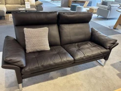 Erpo Polstergruppen|Garnitur Lucca Leder 43.090 Dunkelbraun mit Hocker und Dekokissen