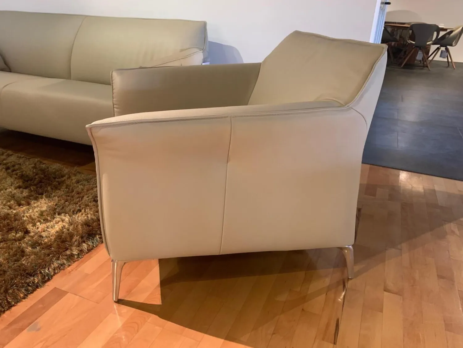 Leolux Polstergruppen|2-Sitzer-Sofas|Garnitur Mayon Leder Senso 4400 Off White 1 Sofa 2 Sessel