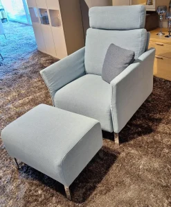 Erpo Polstergruppen|Garnitur Modena Stoff 2022.45 Blau 2 Sofas 1 Sessel 1 Hocker