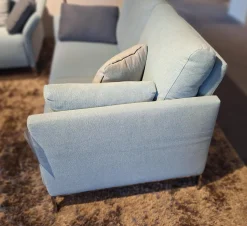 Erpo Polstergruppen|Garnitur Modena Stoff 2022.45 Blau 2 Sofas 1 Sessel 1 Hocker