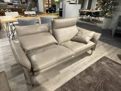 Erpo Polstergruppen|Garnitur Porto 180 Leder 42.400 Stone Grau Fuß Hochglanz