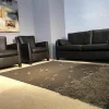 Werther Polstergruppen|Garnitur Sienna Leder L7071B Schwarzbraun Fuß Beizton 2 Sessel 1 Sofa