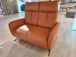 Global Polstergruppen|Garnitur Sitzkonzept Leder Credo Brandy Braun Kufe Metall Schwarz Geboden