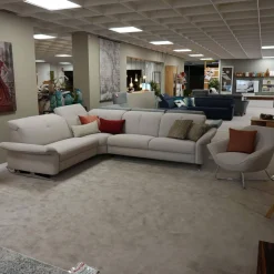 Rom Polstergruppen|Garnitur Sofa Regina mit Sessel Vinson Stoff Escana Naturel