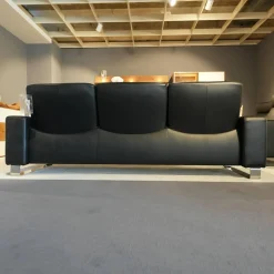 Stressless Polstergruppen|Garnitur Space Leder Paloma Schwarz Füße Edelstahl 2 Sofas