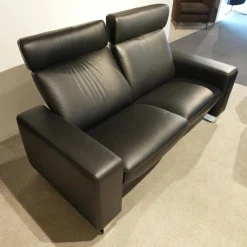 Stressless Polstergruppen|Garnitur Space Leder Paloma Schwarz Füße Edelstahl 2 Sofas