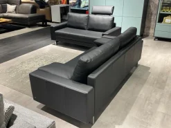 Rolf Benz Polstergruppen|Garnitur Vida Leder 60 500 Schwarz Fuß Spange Glanzchrom