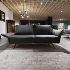 Koinor Polstergruppen|Garnitur Vineto Leder Bull Carbone Faden 1222 Schwarz Inklusive Kissen