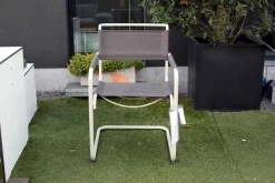 Thonet Gartenstühle|Gartenstuhl S 34 N Bezug Gewebe Schokolade Gestell Warmgrau Inklusive Kunststoffgleiter