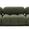 B&B Italia 2-Sitzer-Sofas|Gerades Sofa Camaleonda Stoff Velours Licata Flechte Grün Untergestell MDF Füße Buche Natur