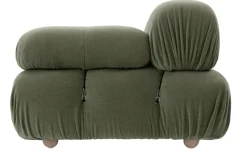B&B Italia 2-Sitzer-Sofas|Gerades Sofa Camaleonda Stoff Velours Licata Flechte Grün Untergestell MDF Füße Buche Natur