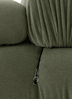 B&B Italia 2-Sitzer-Sofas|Gerades Sofa Camaleonda Stoff Velours Licata Flechte Grün Untergestell MDF Füße Buche Natur