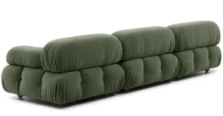 B&B Italia 2-Sitzer-Sofas|Gerades Sofa Camaleonda Stoff Velours Licata Flechte Grün Untergestell MDF Füße Buche Natur