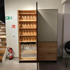 Scholtissek Vitrinen & Highboards|Geschirrschrank Tratum Front Floatglas Platin Matt Grau Korpus Asteiche