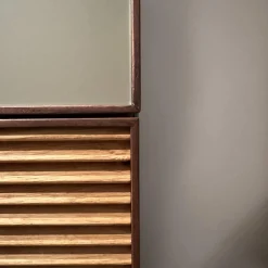 Scholtissek Vitrinen & Highboards|Geschirrschrank Tratum Front Floatglas Platin Matt Grau Korpus Asteiche