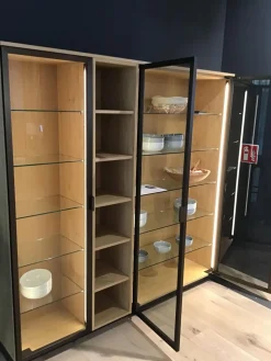 Leicht Küchen Vitrinen & Highboards|Glashochschrank Vero Korpus Alpineiche Natur Front Glas Inklusive LED Beleuchtung Steuerbar