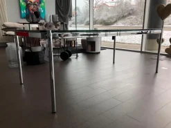 USM Haller Schreibtische & Sekretäre|Esstische|Glastisch Transparent 10075.80 Gestell Chrom