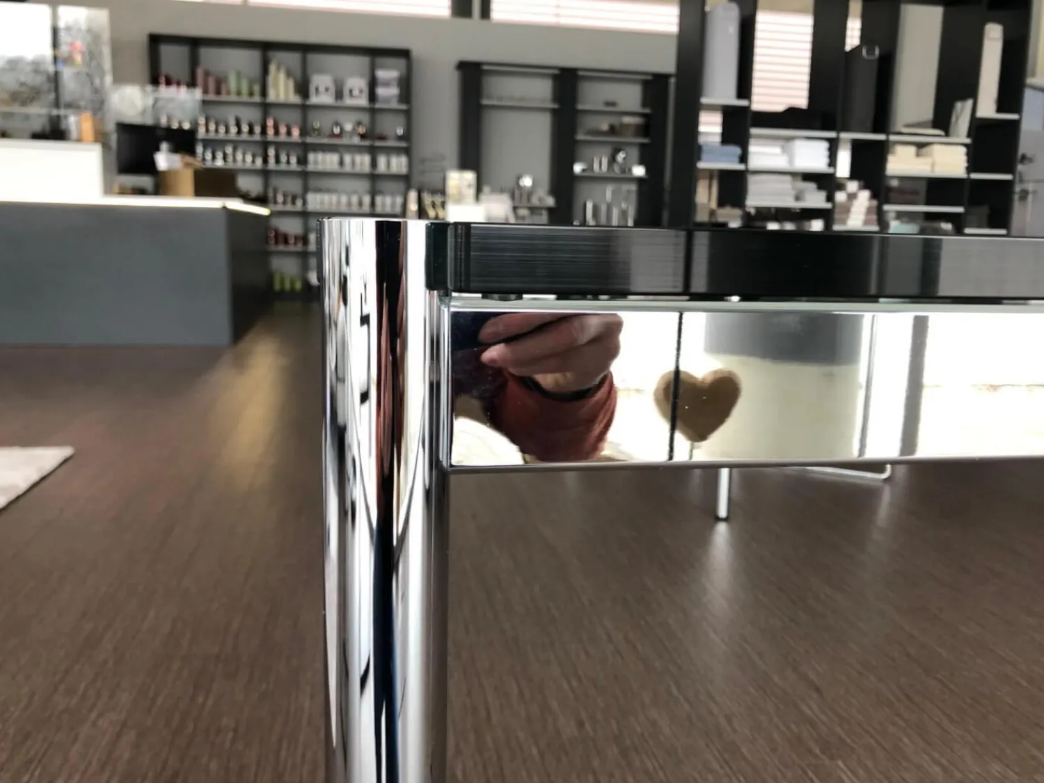 USM Haller Schreibtische & Sekretäre|Esstische|Glastisch Transparent 10075.80 Gestell Chrom