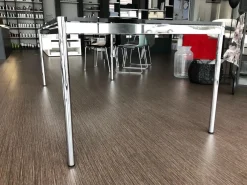 USM Haller Schreibtische & Sekretäre|Esstische|Glastisch Transparent 10075.80 Gestell Chrom