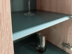 Janua Vitrinen & Highboards|Glasvitrine BC 04 Eiche Weiß Pigmentiert Geölt Glasfüllung Gestell Schwarz