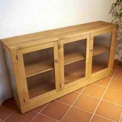 Hausel Vitrinen & Highboards|Glasvitrine Kirschbaum Geölt Modell 5176 Mit Riffglas