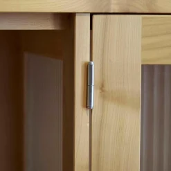 Hausel Vitrinen & Highboards|Glasvitrine Kirschbaum Geölt Modell 5176 Mit Riffglas