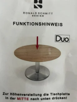 Ronald Schmitt Design Couchtische|Höhenverstellbarer Couchtisch Dualo Keramik Zement Grau