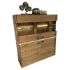 MCA Furniture Vitrinen & Highboards|Highboard Como Wildeiche Geölt Teilmassiv mit LED-Beleuchtung
