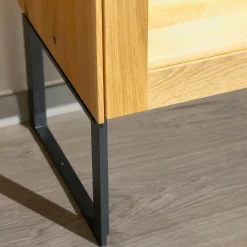 Anrei Vitrinen & Highboards|Highboard Contur Mileto Asteiche Gebürstet Natur Geölt Holzrahementür Mit Glas Links Inklusive Beleuchtung