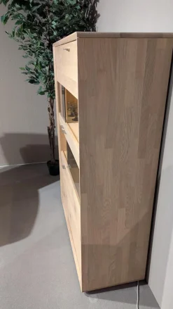 Thielemeyer Vitrinen & Highboards|Highboard Cortona Eiche Massiv Mit Beleuchtung