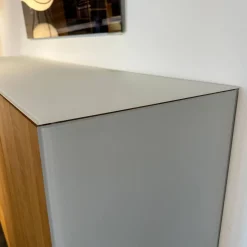Team 7 Vitrinen & Highboards|Highboard Cubus Pure Außen Eiche Natur Geölt Innen Buche Metallgestell Schwarz Mit Beleuchtung