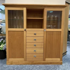 Style Selection Vitrinen & Highboards|Highboard Eloise Kirschbaum Vitrine mit Glasböden