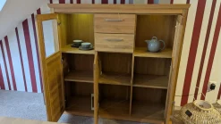 Niehoff Vitrinen & Highboards|Highboard Homeland Wildeiche Teilmassiv Geölt Korpus Furniert Inklusive LED Beleuchtung