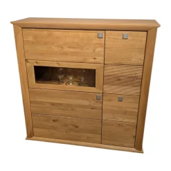 Klose Kollektion Vitrinen & Highboards|Highboard K2 Wildeiche Geölt Inklusive Beleuchtung Und Flaschenhalterung