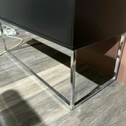 Musterring Kommoden & Sideboards|Highboard Kara Frame Lack Schwarz Gestell Chrom Glänzend