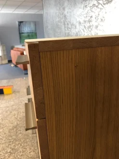 Schröder Franz Vitrinen & Highboards|Highboard Kitzalm Montana Kernasteiche Natur Gebürstet Akzent Satinglas Snow Grau