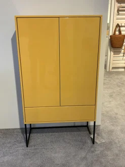 Rietberger Möbelwerke Vitrinen & Highboards|Highboard Lotus Lack Marill Gelb Hochglanz Gestell Metall Schwarz