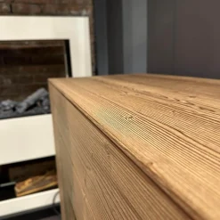 Anrei Vitrinen & Highboards|Highboard Mit Passepartout Bergfichte Gebürstet Rückwand Steingrau
