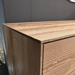 Anrei Vitrinen & Highboards|Highboard Mit Passepartout Bergfichte Gebürstet Rückwand Steingrau
