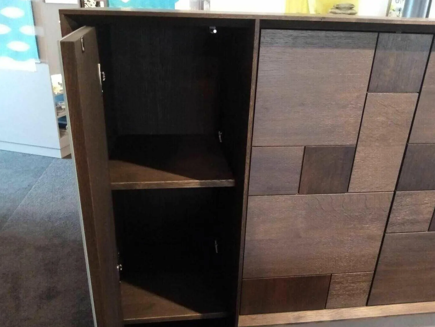 Pönnighaus Vitrinen & Highboards|Highboard MU370 Grau Weiß EOL Wildeiche