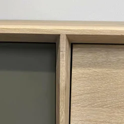 Pönnighaus Vitrinen & Highboards|Highboard Murano Wildeiche massiv mit Glaselementen in grau