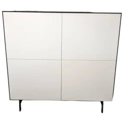 Piure Vitrinen & Highboards|Highboard Nex Pur Box Lack 01 White Weiß Korpus Anthrazit Füße Metall Schwarz