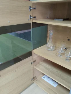 Voglauer Vitrinen & Highboards|Highboard Opus Wildeiche Rustiko Tischlerplatte Furniert Inklusive LED Beleuchtung